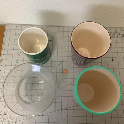 4 Misc Vases (all diff colors)