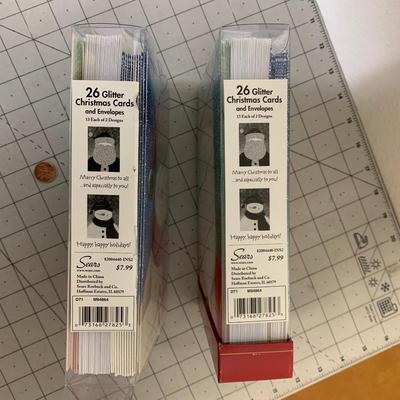 2 Boxes of Glitter Christmas Cards (appear unused)