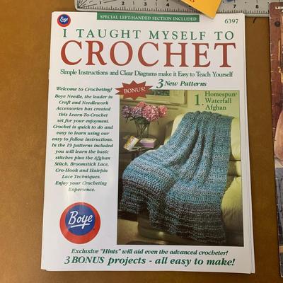 BUNDLE: Croquet books, pipe cleaners, emroidery misc. & string.