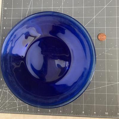 Blue Glass Dishes (3 small plates, 6 bowls, 4 cups)