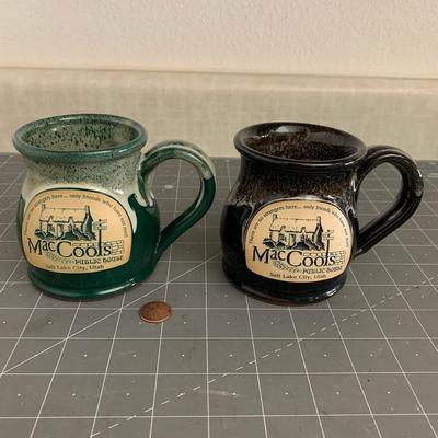 2 MacCools Plublic House Coffee Mugs Daneen Pottery - Handthrown