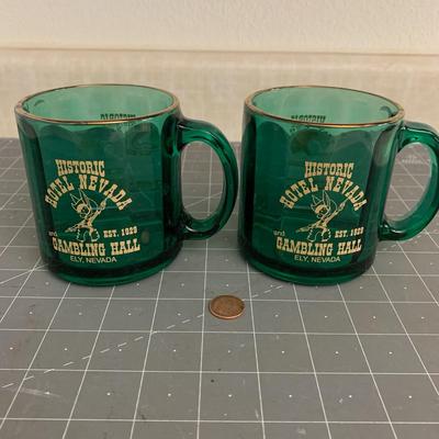 2 Green & Gold Historic Hotel Nevada Gambling Hall Ely, Nevada Coffee Mugs