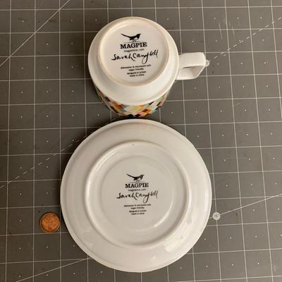 Magpie Viva Cups - 2 teacups & 2 saucers - Sarah Cambell