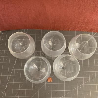 5 Vintage Crystal Wine Glass
