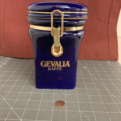 Gevalia Kaffee "by appointment to his majesty - the king of sweden" Coffee Canister Blue & Gold
