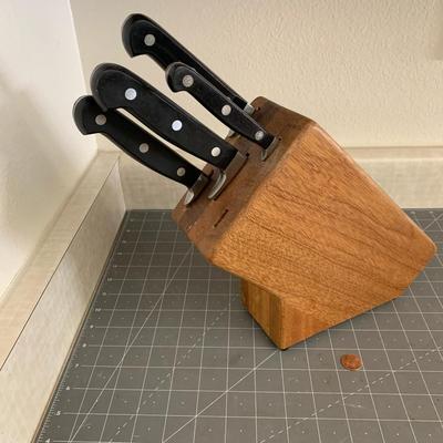 National Silver Company Knife Block with 4 knives