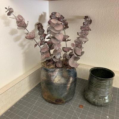 2 pottery vases signed "Aldmo" and "Faldrigo"
