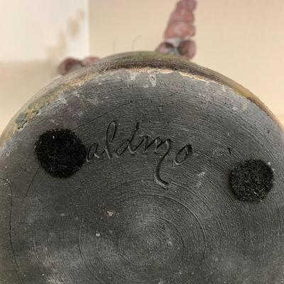 2 pottery vases signed "Aldmo" and "Faldrigo"