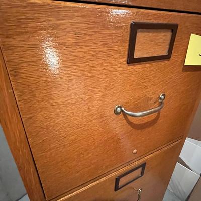 Oak 4 Drawer File Cabinet