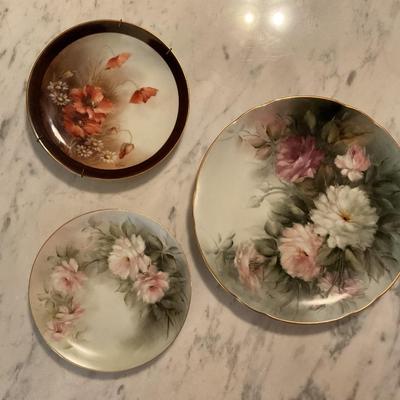 (3) Hand-painted Plates by the Same Artist