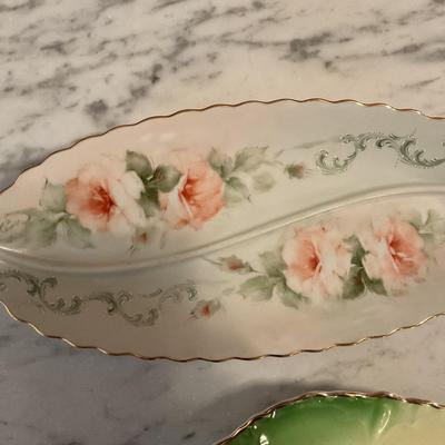 (3) Floral Plates and (1) Floral Serving Dish