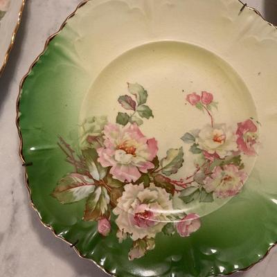 (3) Floral Plates and (1) Floral Serving Dish