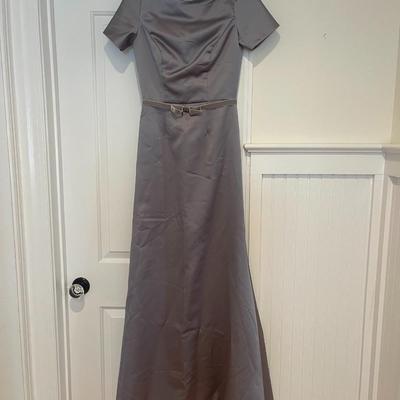 CUSTOM: SILVER FORMAL GOWN (WOMEN'S) SIZE 0