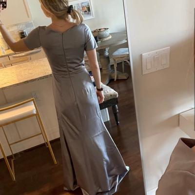 CUSTOM: SILVER FORMAL GOWN (WOMEN'S) SIZE 0