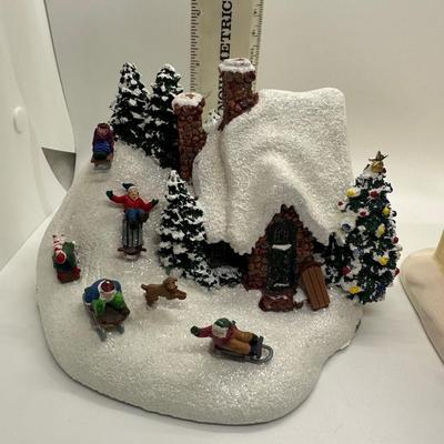 (3) Ceramic Christmas Decorative Homes