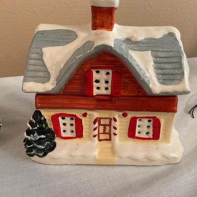(3) Ceramic Christmas Decorative Homes
