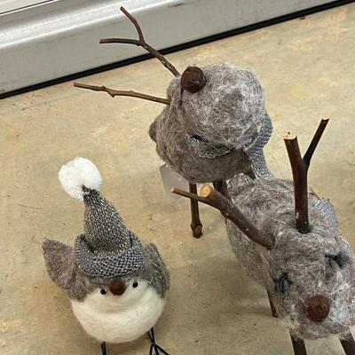Set of Four Winter Whimsey Tree Branch Reindeer