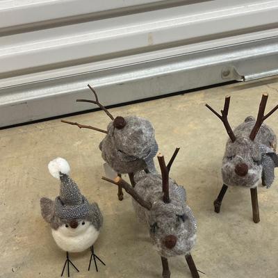 Set of Four Winter Whimsey Tree Branch Reindeer
