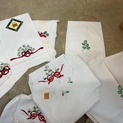 Embroidered Christmas Towel Lot