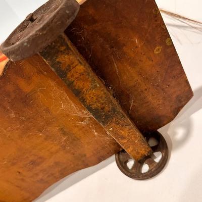 Vintage wood pull toy horse