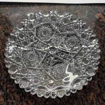 Brilliant Cut Glass Small Shallow Dish