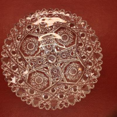 Brilliant Cut Glass Small Shallow Dish