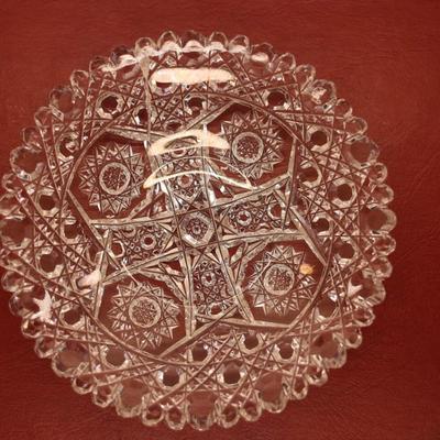 Brilliant Cut Glass Small Shallow Dish