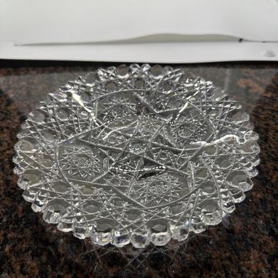 Brilliant Cut Glass Small Shallow Dish