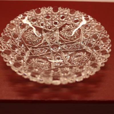 Brilliant Cut Glass Small Shallow Dish