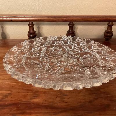 Brilliant Cut Glass Small Shallow Dish