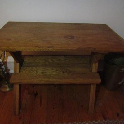 Small, Rustic Double Tier Side Table- Approx 28