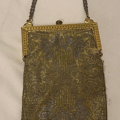 VINTAGE BEADED PURSE CLUTCH BAG AS IS