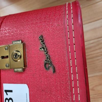 Vintage Lady Baltimore Starline Red Travel Luggage case