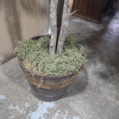 Artificial House Plant in Wood Pot