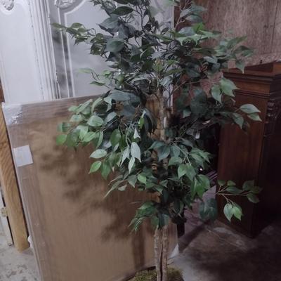Artificial House Plant in Wood Pot