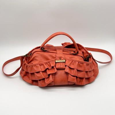 JESSICA SIMPSON ~ Faux Leather Ruffled Hand / Shoulder Bag