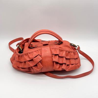 JESSICA SIMPSON ~ Faux Leather Ruffled Hand / Shoulder Bag