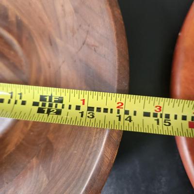 Vintage Wood Bowl and Wood Lazy Susan
