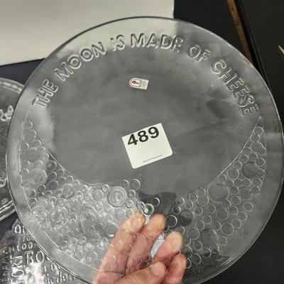 3 Large Glass Serving Cheese Plates Pilgrim Glass Marshall Fields