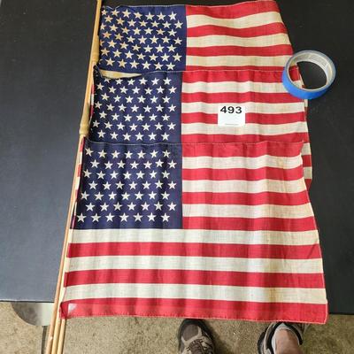 3  Vintage 49 Star  U.S.A. U.S. America Flags