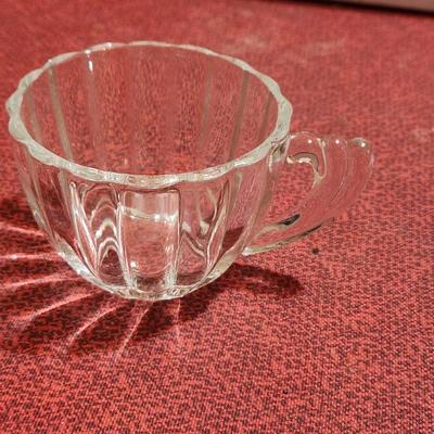 24 Heisey Glass Punch Cups + 1 Heisey plate