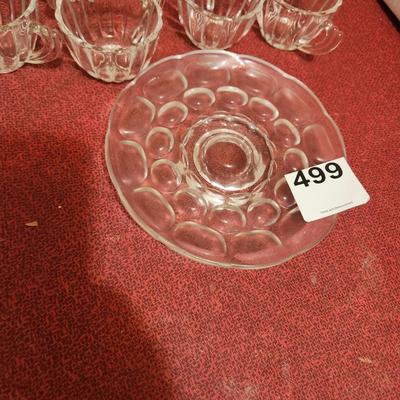 24 Heisey Glass Punch Cups + 1 Heisey plate