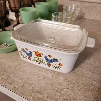 Large Assortment vintage Glassware Corning Pyrex Fire King