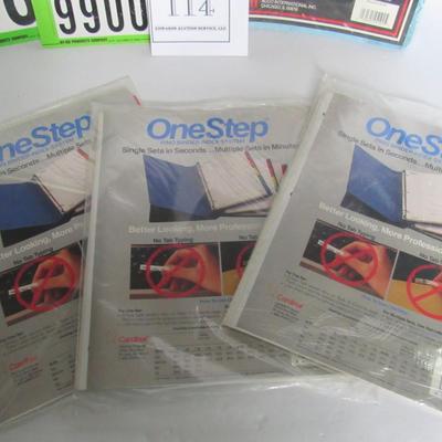 Lot of Older Office Supplies, Report Covers, Dividers, Numbers, More