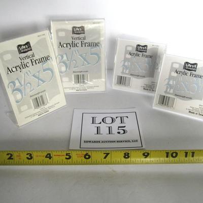 4 Small Acrylic Frames For Photos or Store Display