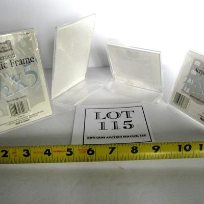 4 Small Acrylic Frames For Photos or Store Display