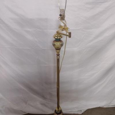 Vintage Cloisonne Post Floor Lamp with Swivel Neck