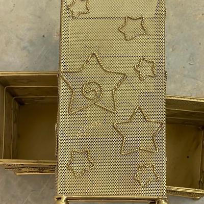Three Gold Metal Candle Holders