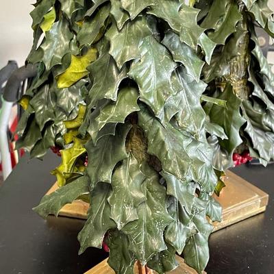 Leaf and Berry Decor on Stands - Set of Three - Has Wear
