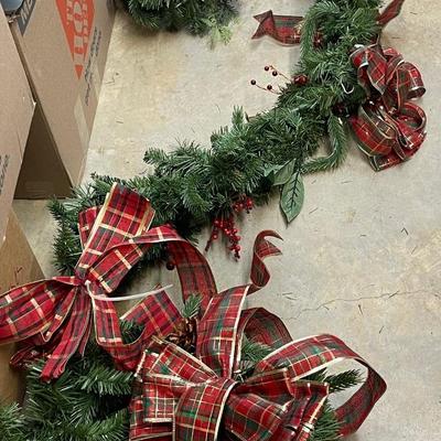 Beautiful Lit Garland with Bows